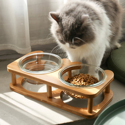 Glass Cat Food Bowl