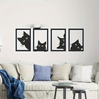 Black Cat Metal Wall Art