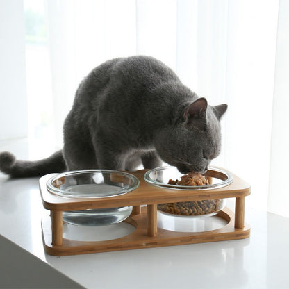 Glass Cat Food Bowl