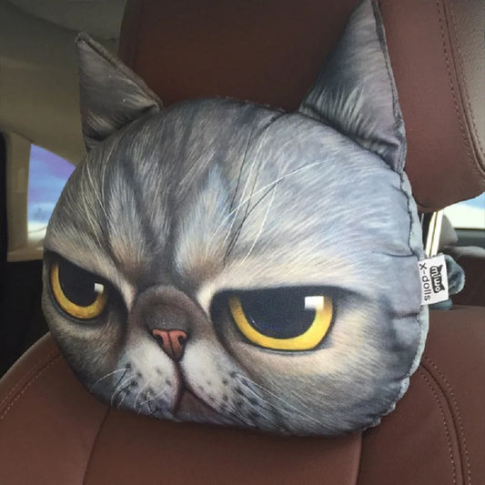 3D Lovely Dog Cat Animal Gift Car Headrest Activated Carbon Seat Covers Soft Neck Rest Cushion Safety Headrest Air Freshner