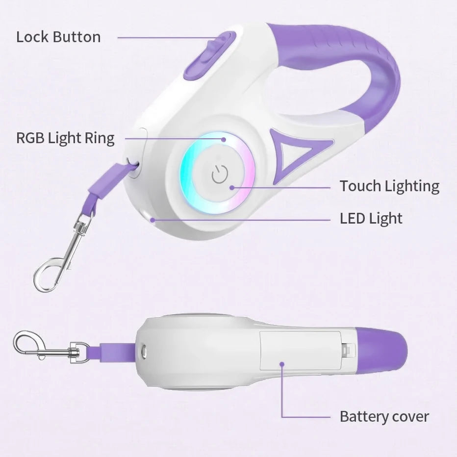 2025 LED Retractable Leash with light