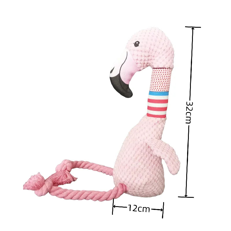 New Pet Dog Plush Sound Toy White Geese Coarse Grain Velvet Bite Resistant Long Necked Duck Toy Supplies Interactive Dog Toys