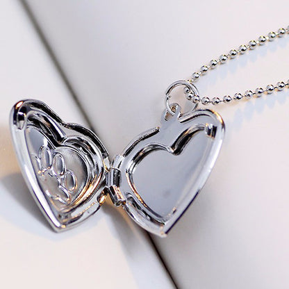 Pet Paw Print Locket Necklace