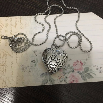 Pet Paw Print Locket Necklace