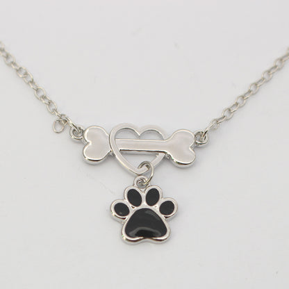 Dog Lover Necklace Bone&Paw