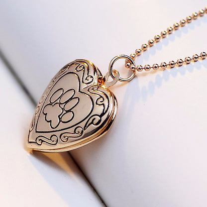 Pet Paw Print Locket Necklace